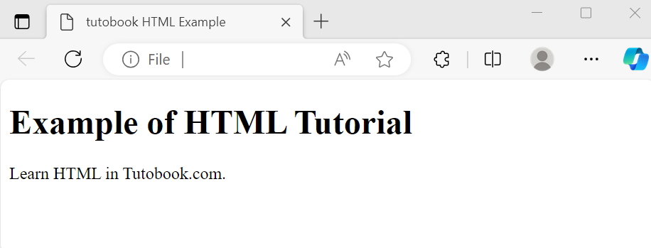 Example of HTML | Tutobook