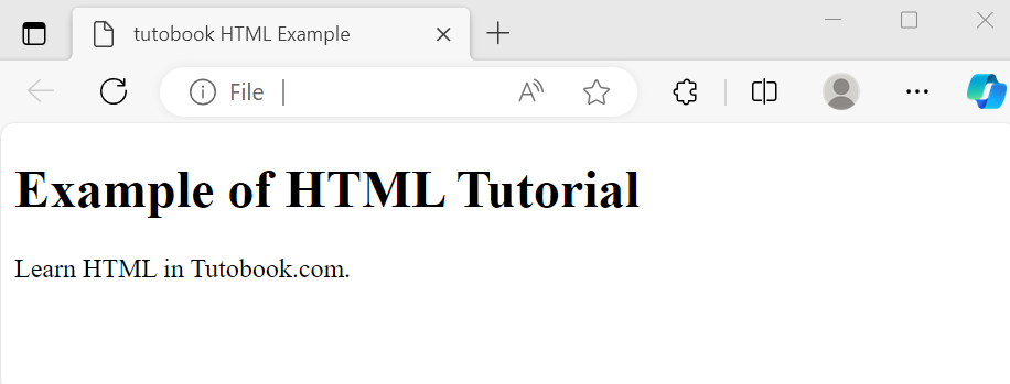 Simple HTML Example Output