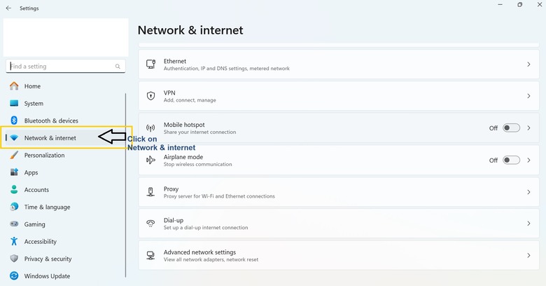 Network & Internet Settings