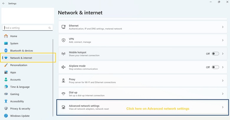 Advanced Network Settings