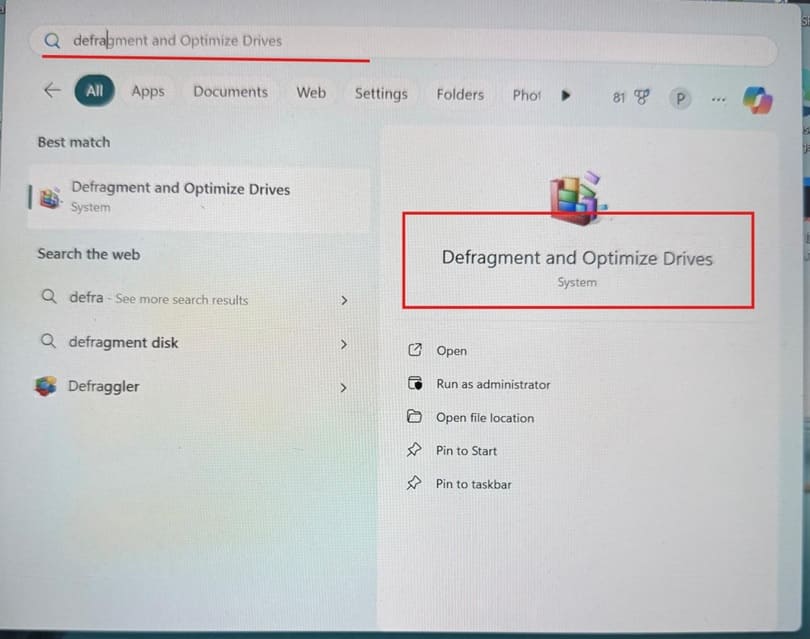 Defragment and Optimize Drives Setting Defragment and Optimize Drives Setting
