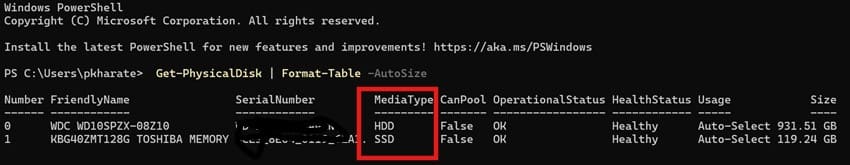 PowerShell Output PowerShell Output